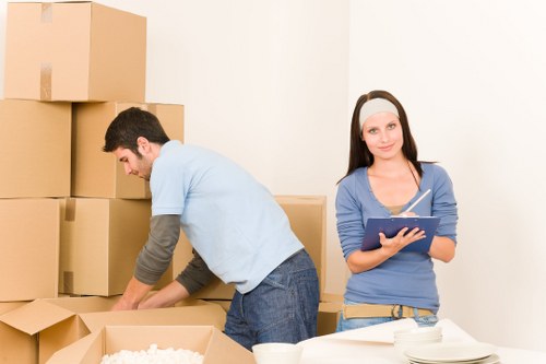 Team organising a staged business move with loading and unloading logistics in France